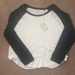 NWT Faherty Cloud Cotton Long Sleeve Baseball Tee Top Navy XL